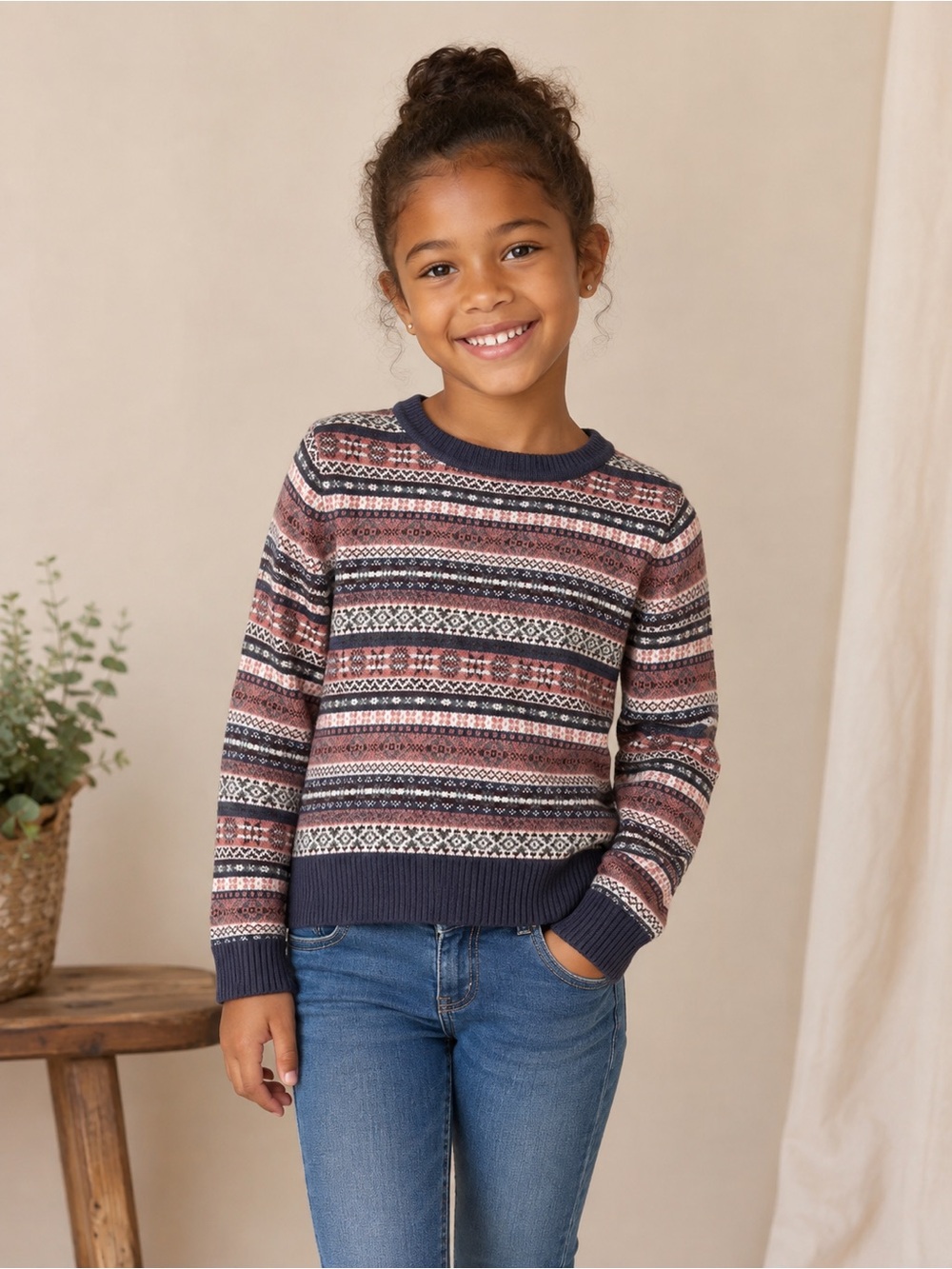 Glen Appin Girls Fair Isle Knit Sweater Size 7/8